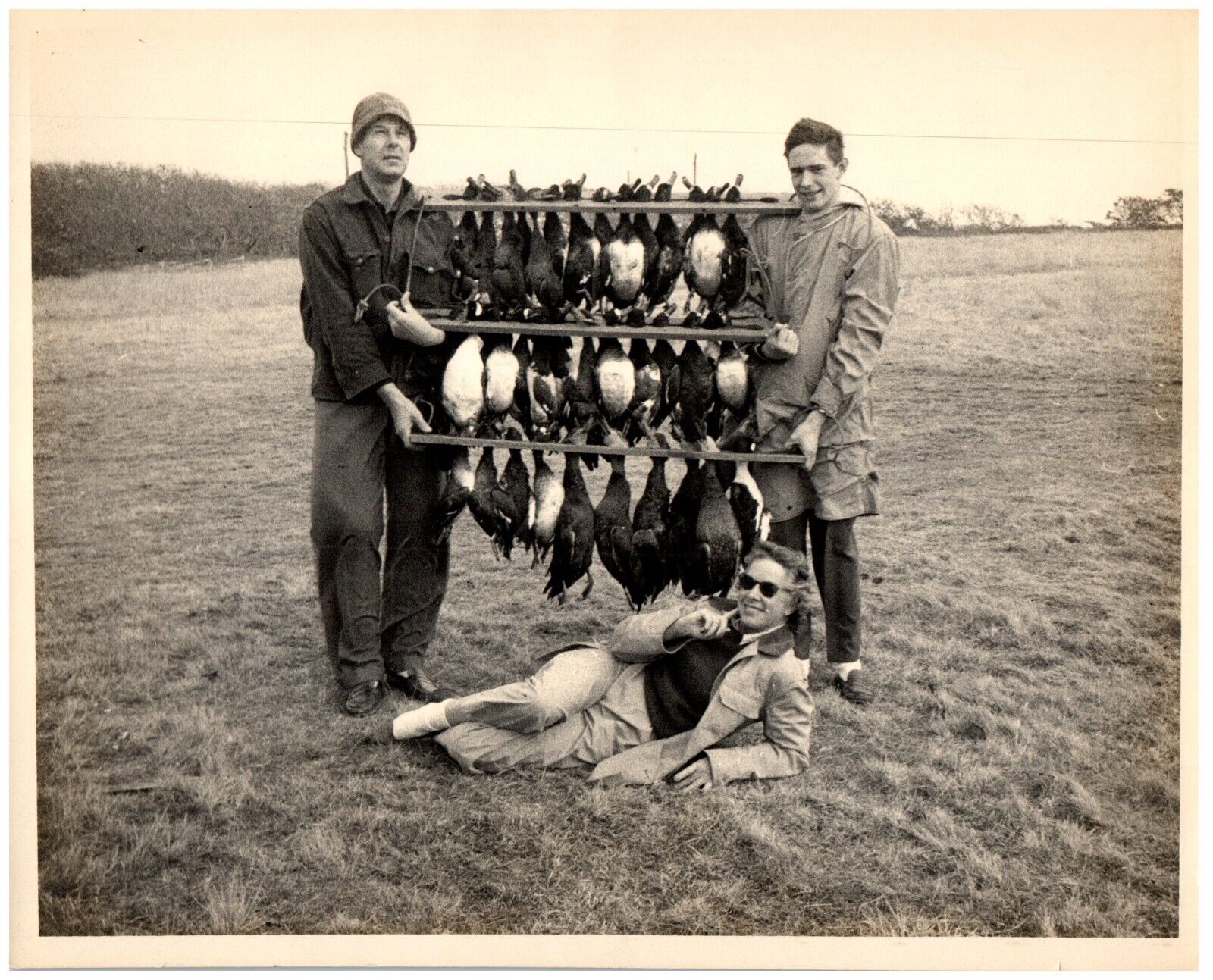 Duck Hunting Rack December 1953 Father Son Mom Family 8x10\