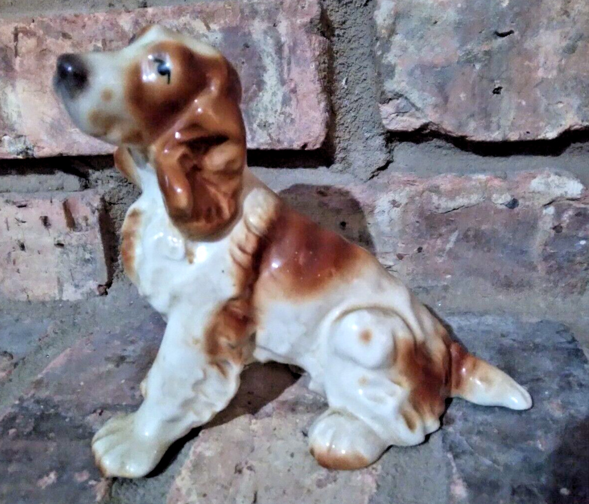Vintage Cocker Spaniel Brown Ceramic Dog Pup Figurine