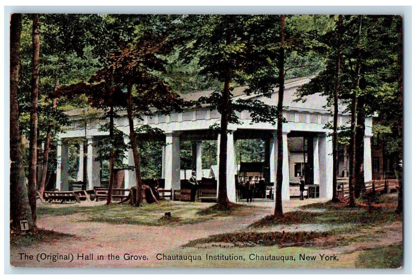 Chautauqua New York NY Postcard Original Hall Grove Chautauqua Institution c1910