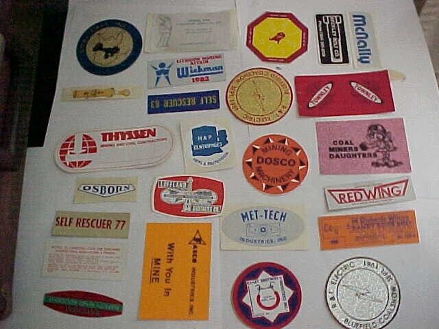 Vintage Coal Mining Sticker Lot Of  25Mining Related Hard Hat  Decals /sticker