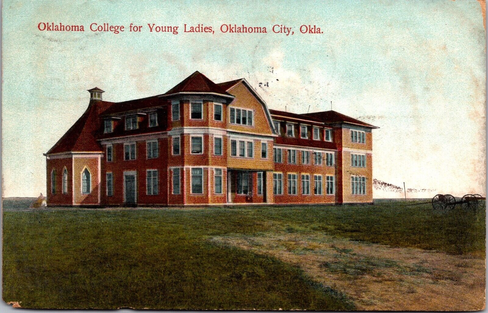 Postcard Oklahoma College for Young Ladies in Oklahoma City, Oklahoma