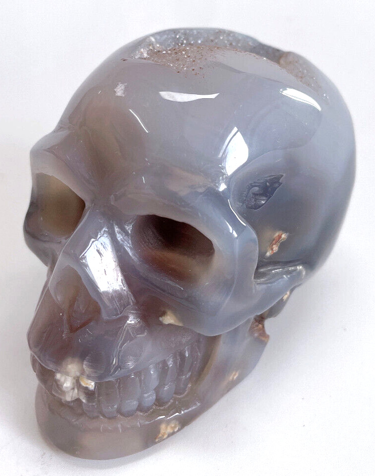 3.5'' Natural Agate Carved Crystal Skull,Realistic - Skulls Gemstone & Crystal