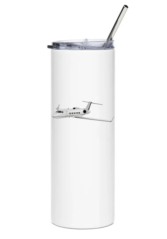 Gulfstream G450 Stainless Steel Water Tumbler with straw - 20oz.