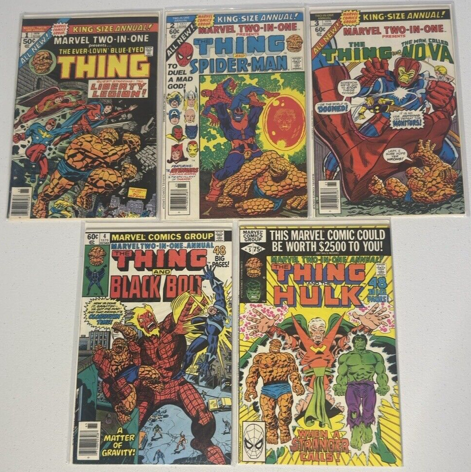 Marvel Two-In-One Annual #1-5 Complete Run 1976 Lot of 5 NM