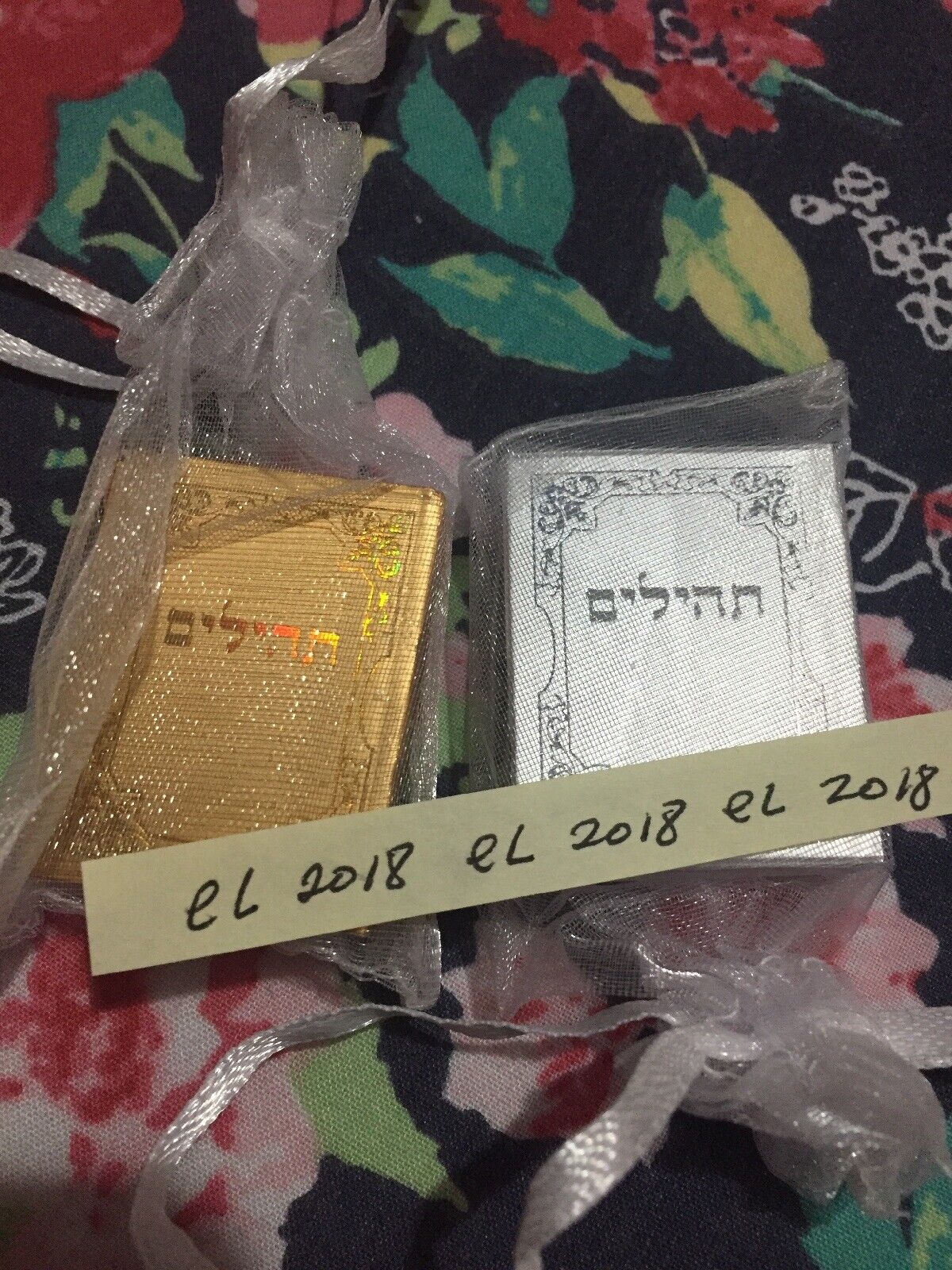 Lot 2 Jewish , Hebrew Tehilim Judaica Psalms Mini Book,gold Or Silver  Gift Set,