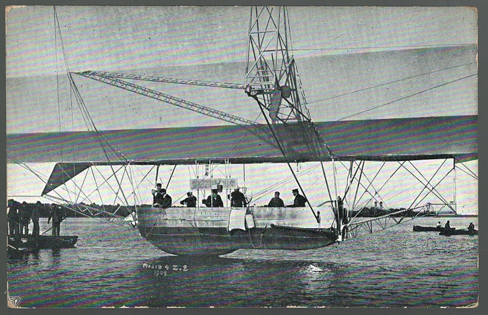 Postcard Graf Zeppelin LZ-4 Lake Constance Bodensee Friedrichshafen Germany 1908