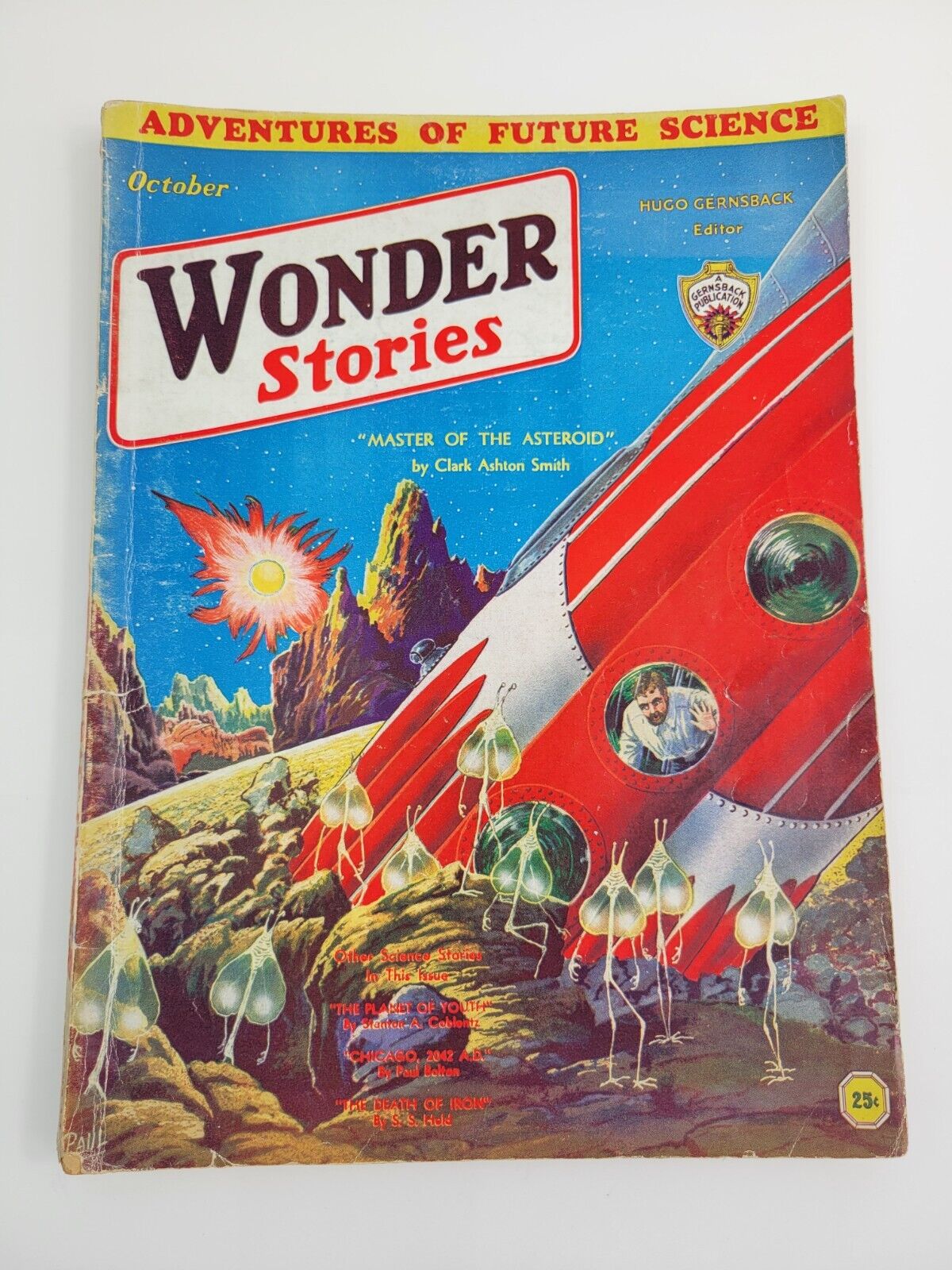 Wonder Stories Pulp Magazine October 1932 Paul Stahr Sci-Fi Alien Cover