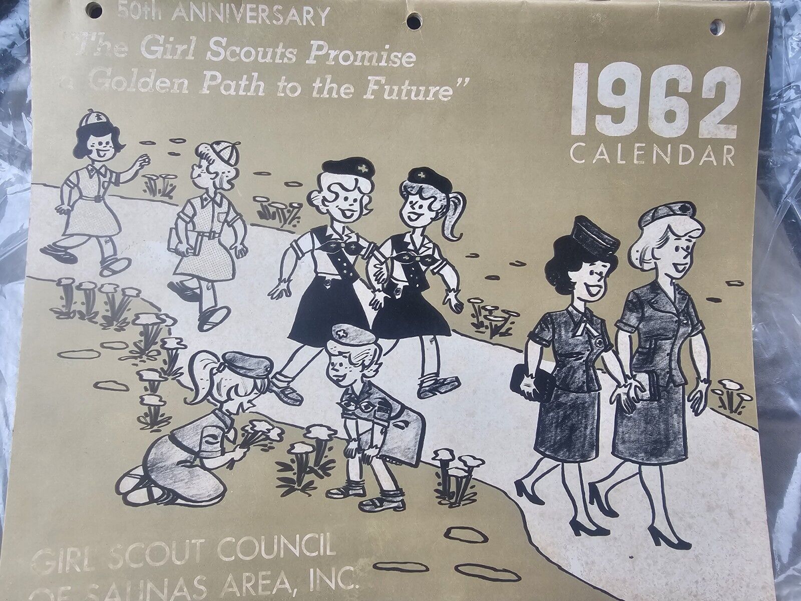 GIRL SCOUT - 1962 GIRL SCOUT CALENDAR  - 50th ANNIVERSARY Salinas Council 