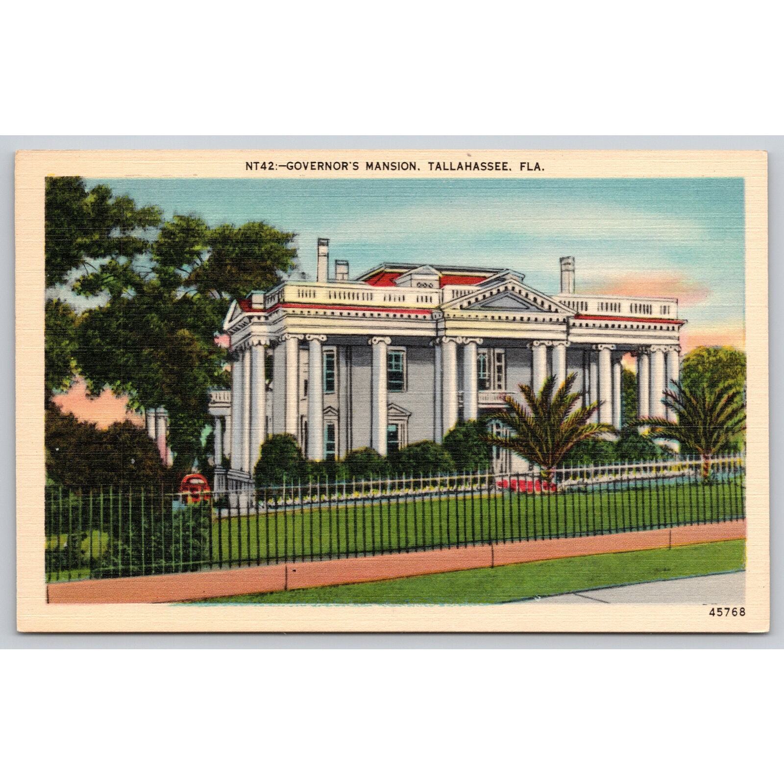 Postcard FL Tallahassee Governor\'s Mansion