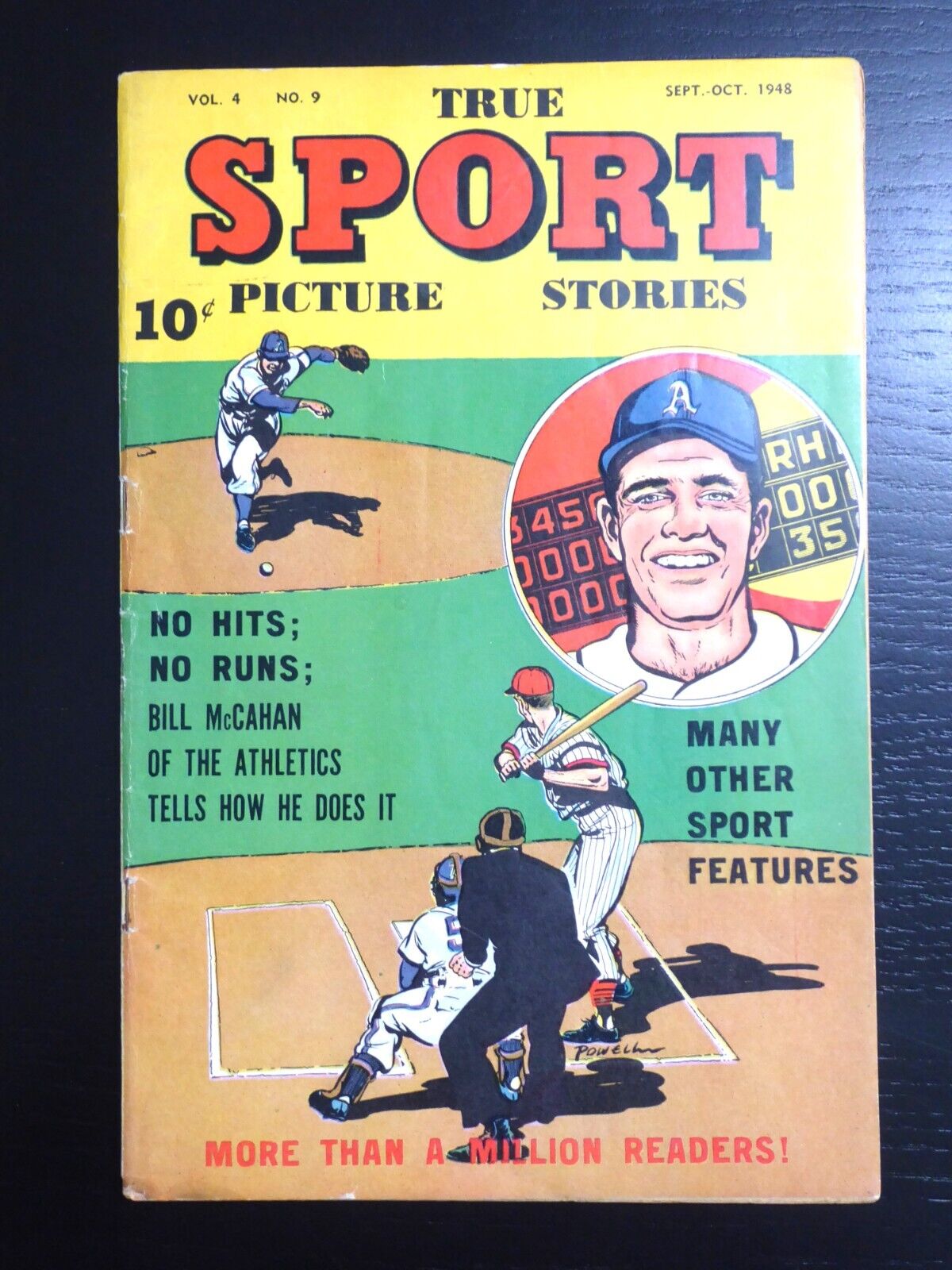 True Sport Picture Stories Vol.4, #9, September-October 1948, VG, Baseball Cover