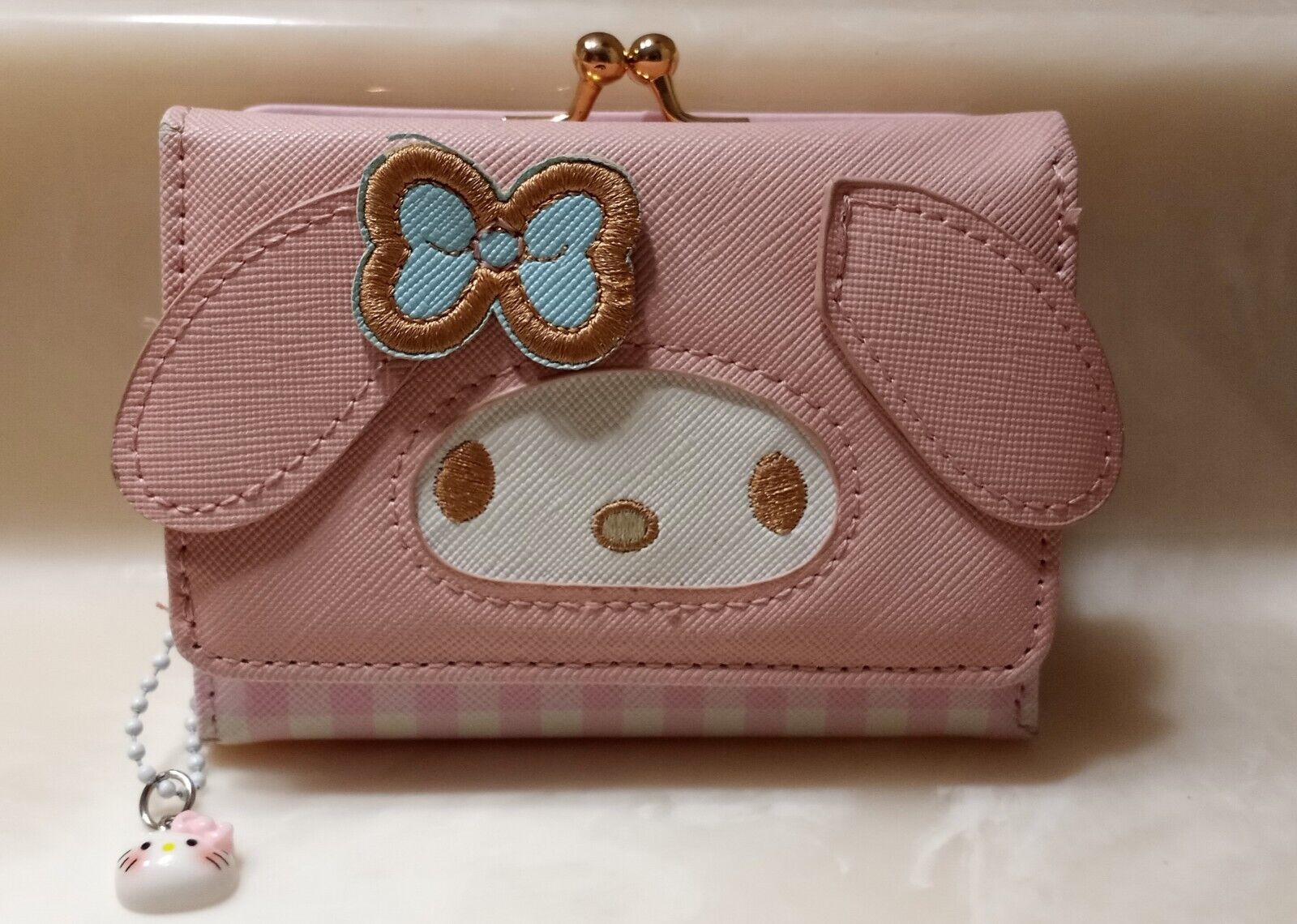 Cute My Melody Pink Leather Card Folding Coin Wallet Clutch Purse