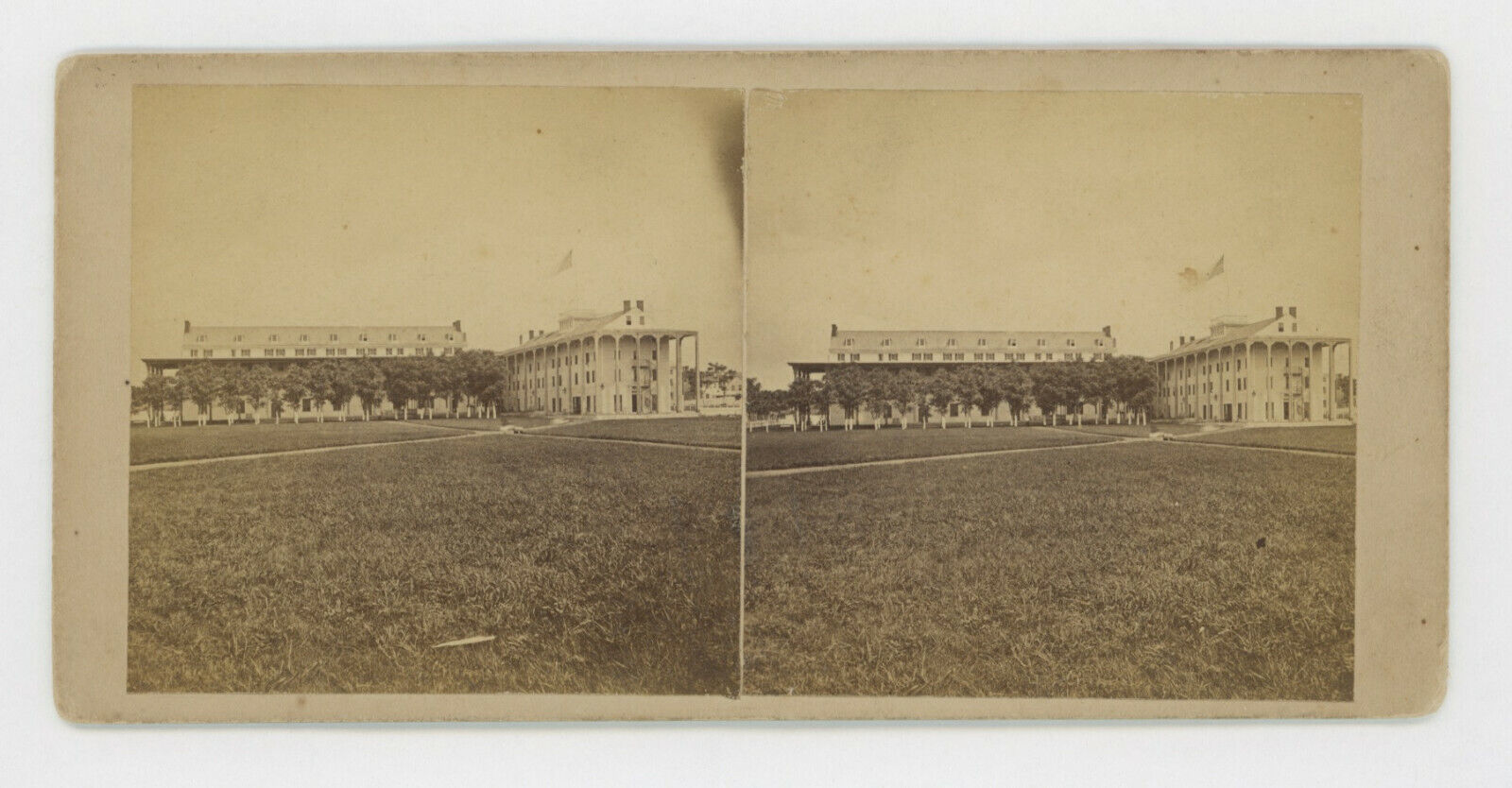 1870\'s CAPE MAY, N. J. STEREOVIEW, COLUMBIA HOUSE, DESTROYED BY FIRE 1878