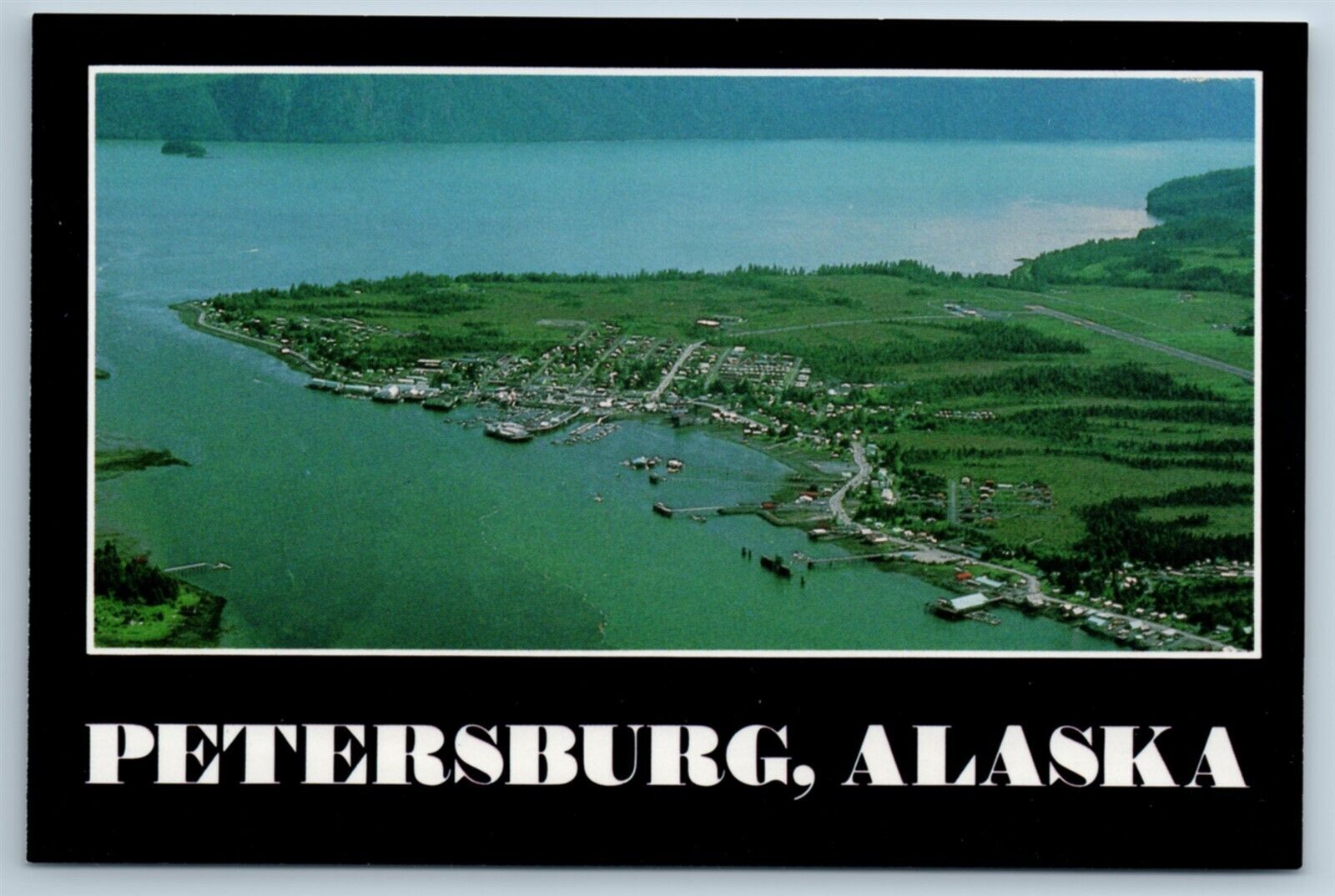 Aerial View Petersburg Alaska 4X6 Continental Postcard A1N