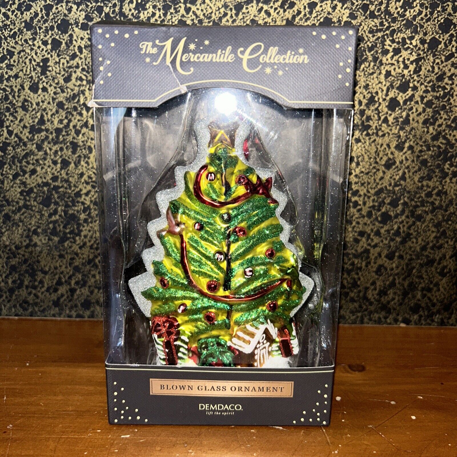 2016 The Mercantile Collection Demdaco Blown Glass Tree Ornament 6\