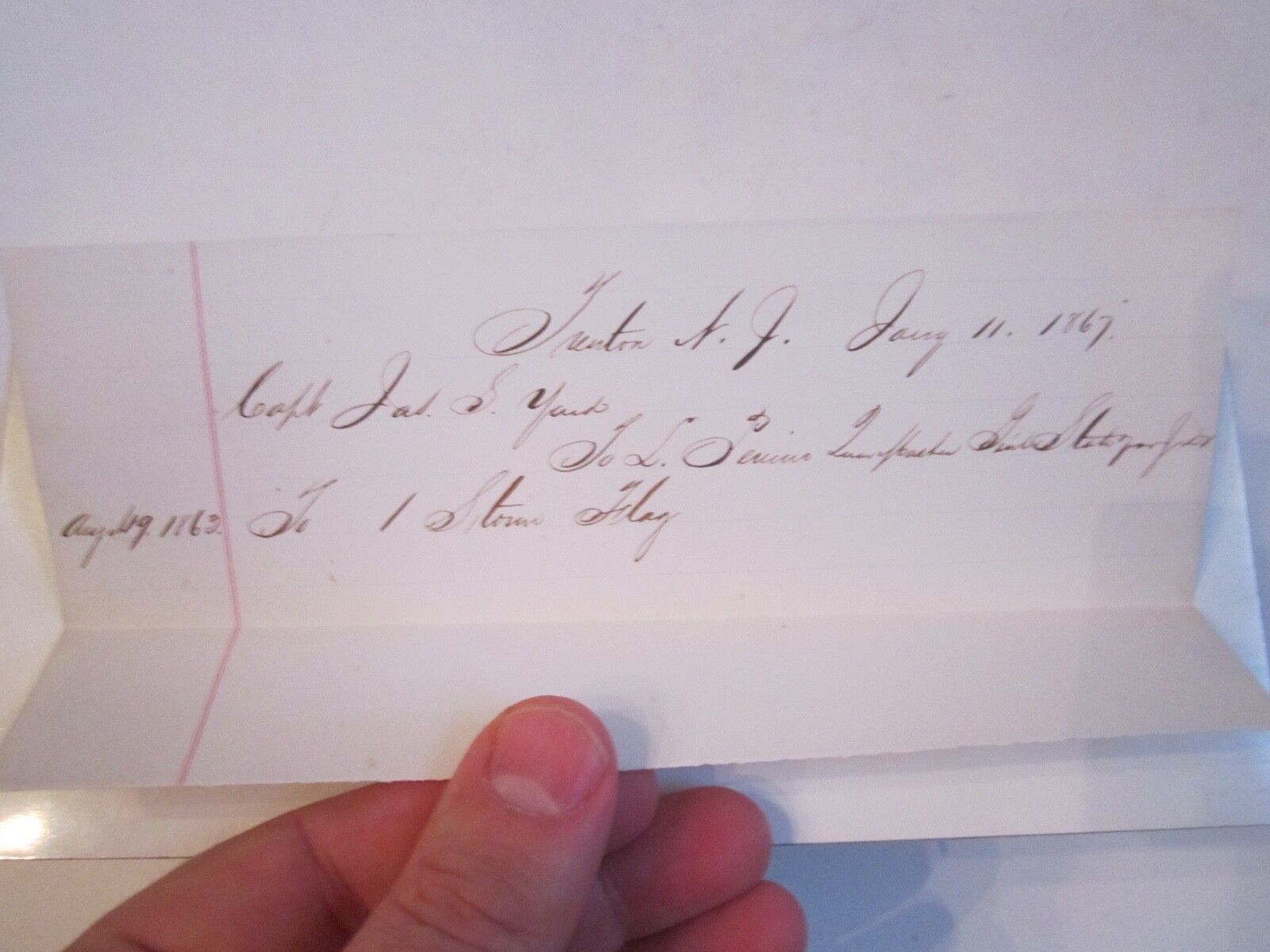 1867 LETTERHEAD HISTORIC ITEM - HAND WRITTEN - OFC-AA