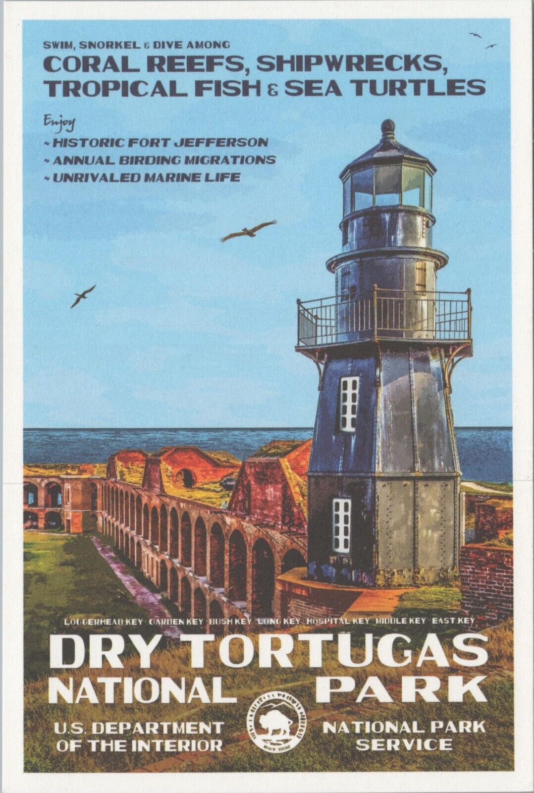 Dry Tortugas National Park Florida Robert B Decker UNP Postcard 6313d1
