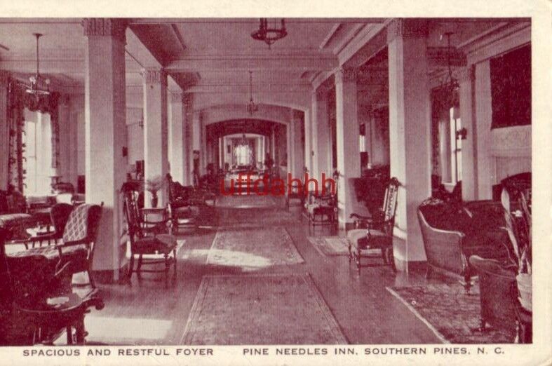 SPACIOUS AND RESTFUL FOYER of the PINE NEEDLES INN, SOUTHERN PINES, NC.