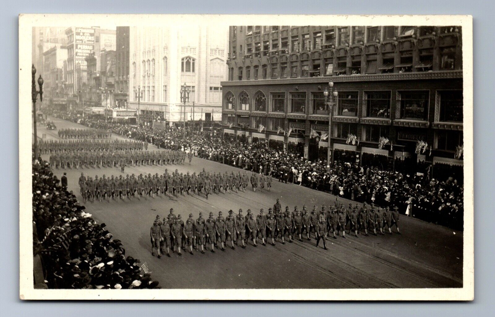 C.1918 RPPC WW1 SAN FRANCISCO CA WELCOME HOME PARADE SOLDIERS Postcard PS