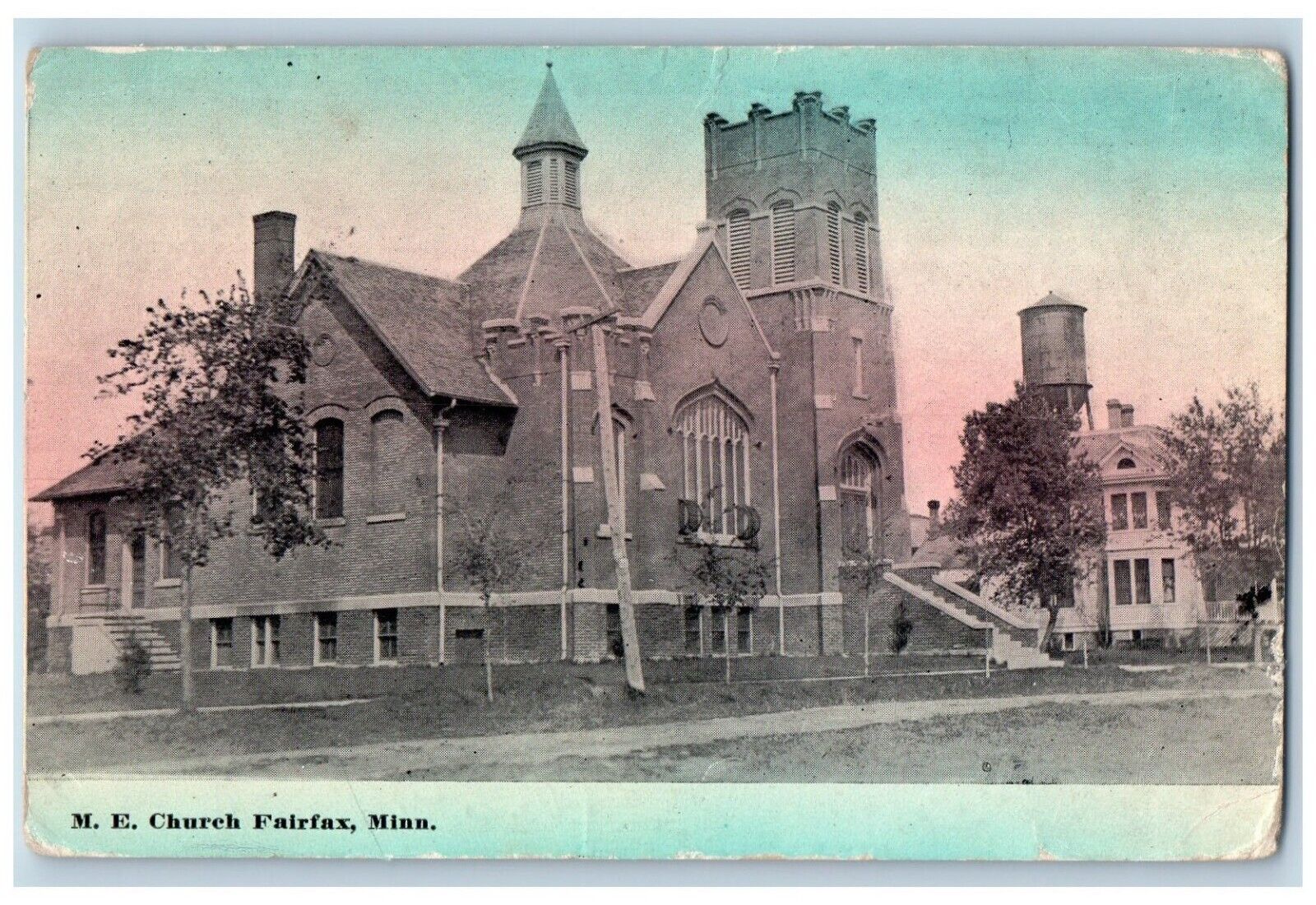Fairfax Minnesota Postcard M.E. Church Exterior Building c1908 Vintage Antique