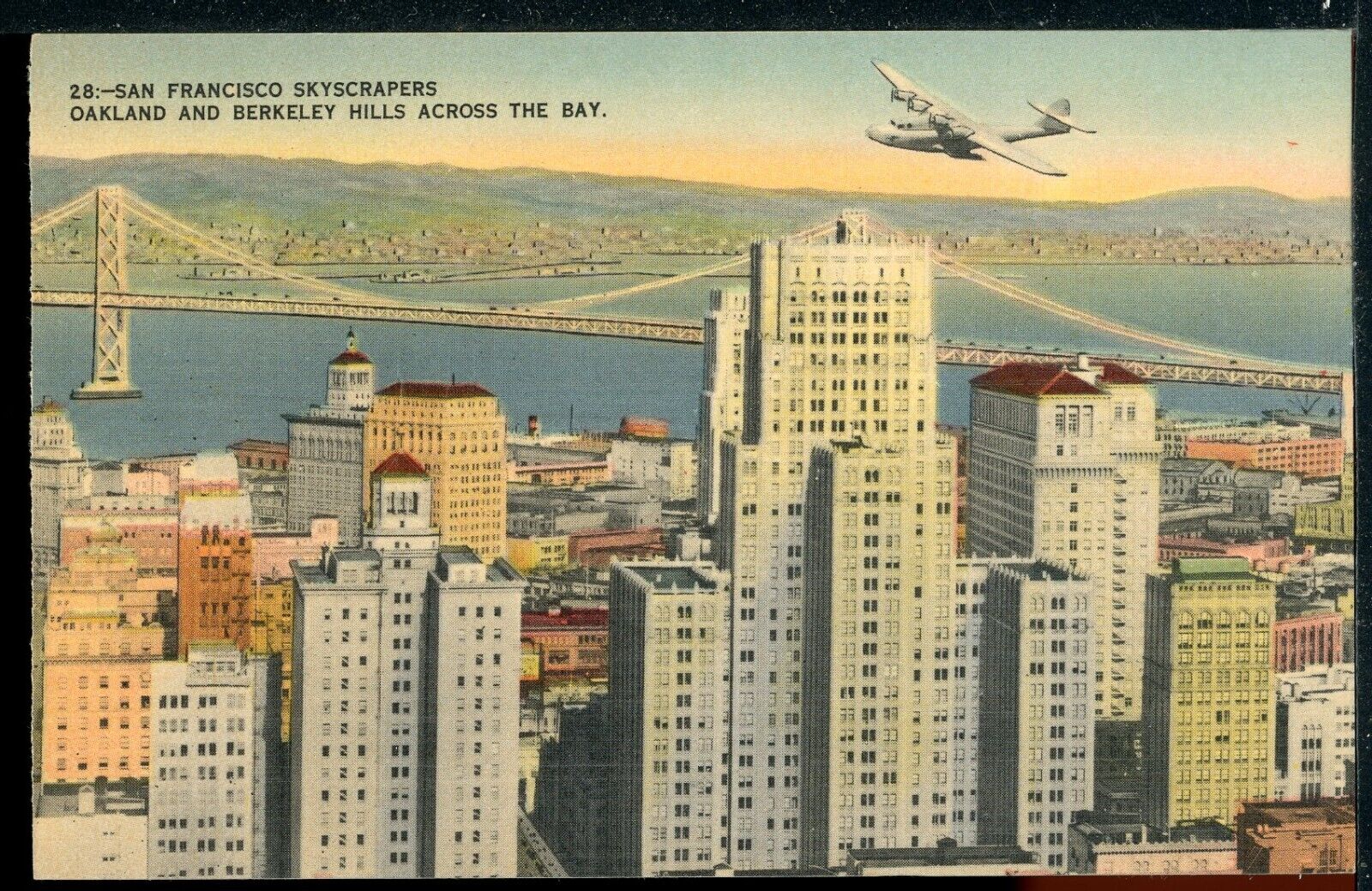 1950's San Francisco Oakland Berkeley Hills CA Vintage Postcard M1365a