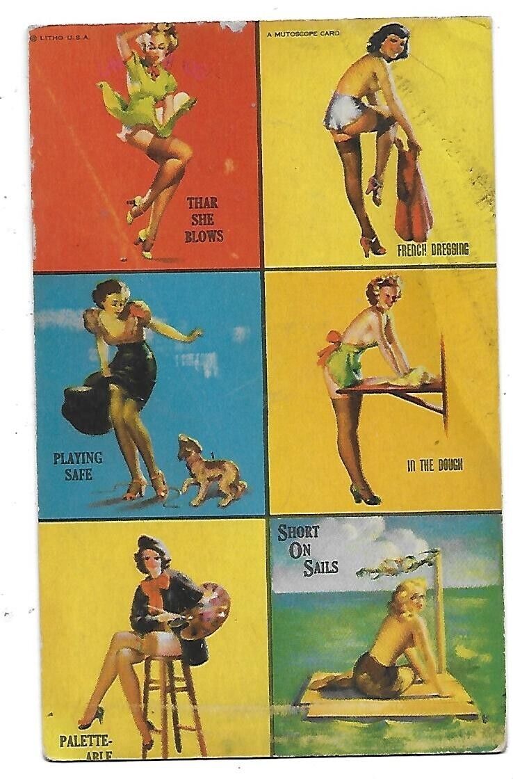 1940\'S MUTOSCOPE PIN-UP  - MULTI-VIEW --ARCADE CARD