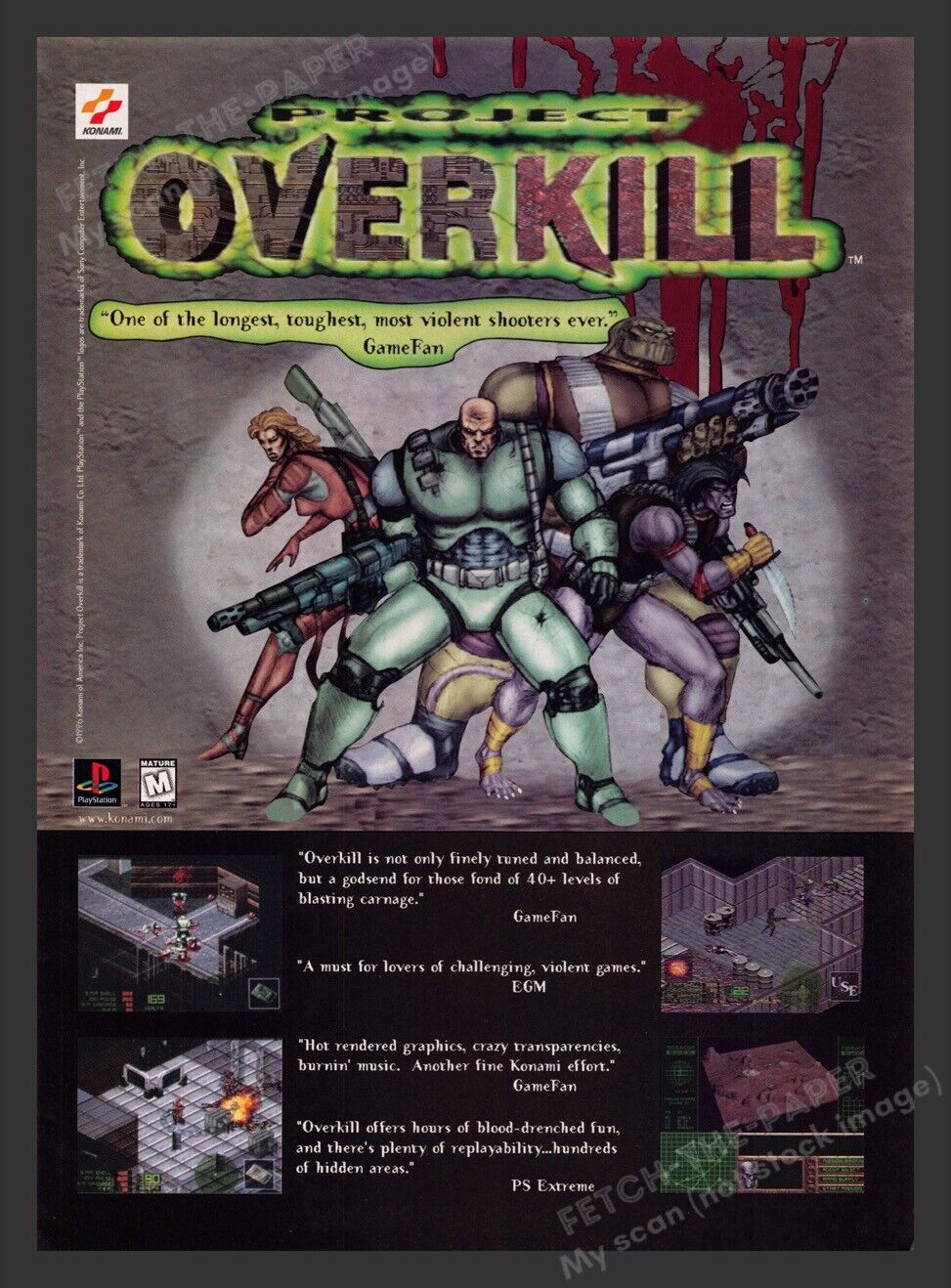 Project Overkill 1990s Video Game Print Advertisement 1997