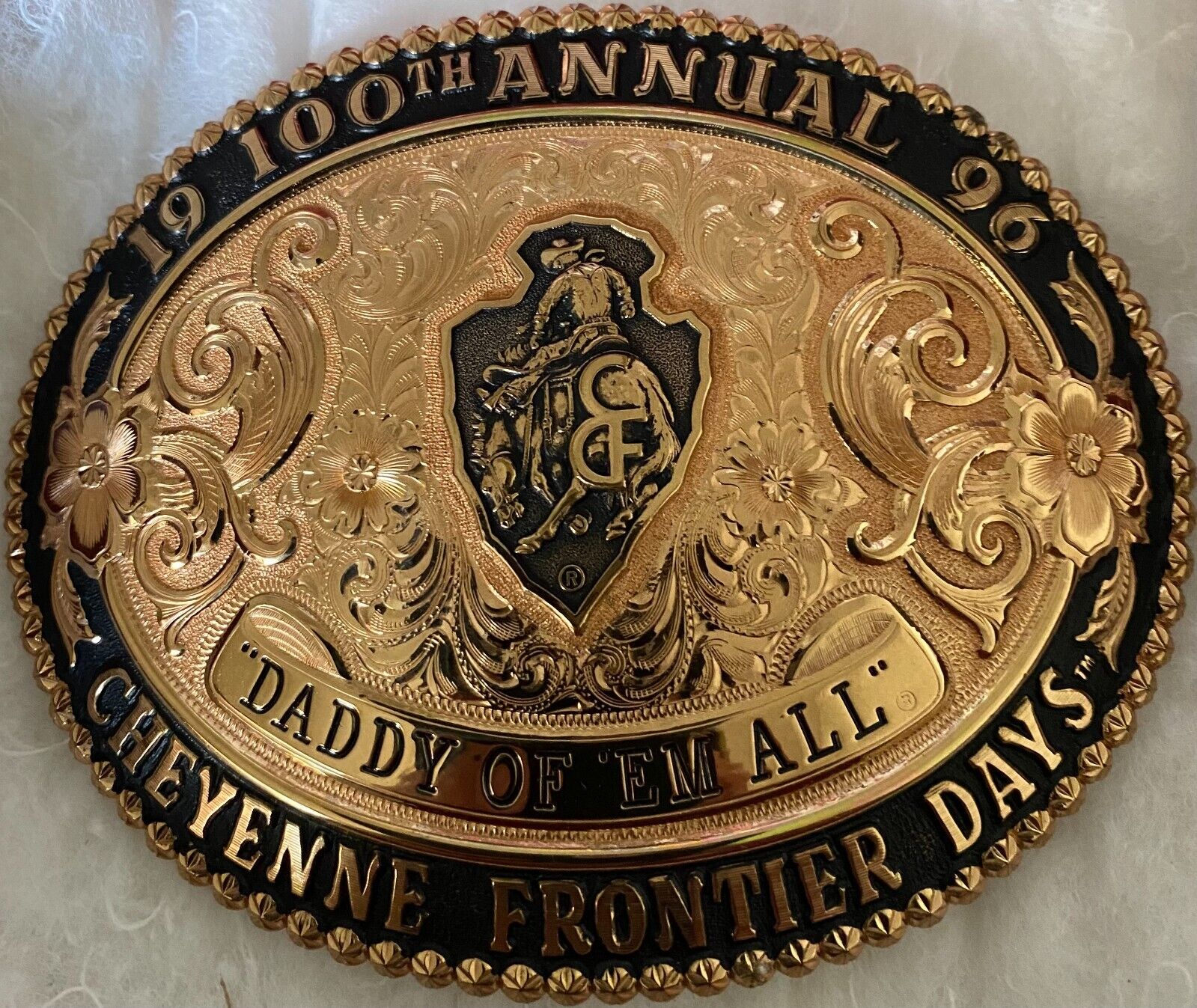 1996 100th Anniversary Cheyenne Frontier Days Gist Belt Buckle