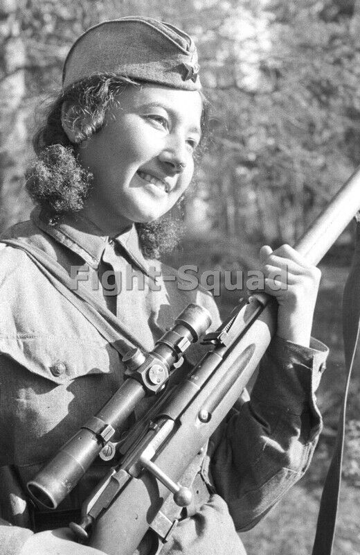 WW2 Picture Photo Russian sniper Ziba Ganieva 21 confirned kills  3760