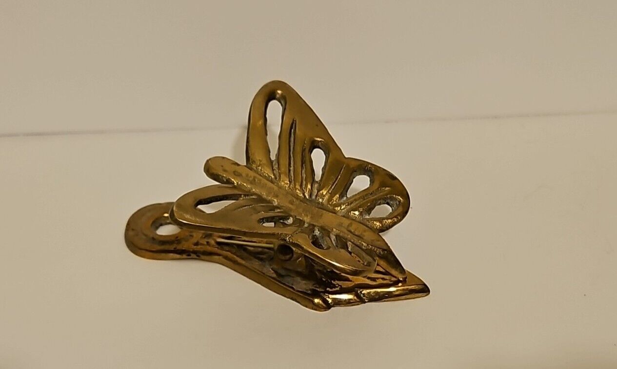 Vintage Brass Moth Butterfly Letter Clip Made In Taiwan