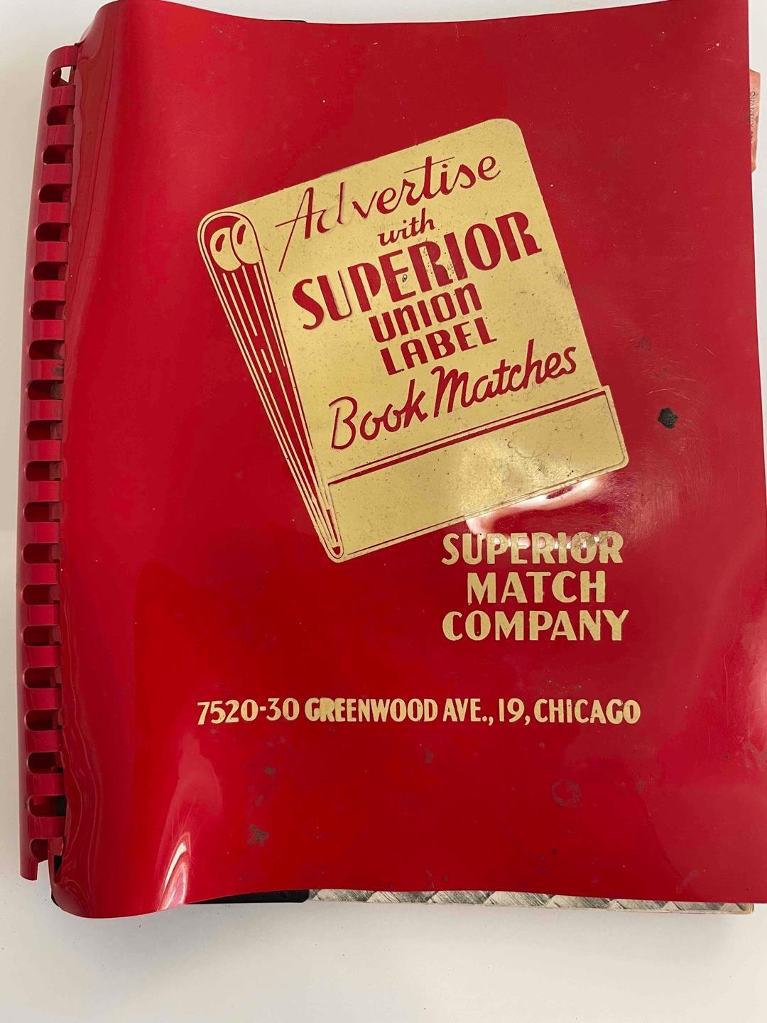 VINTAGE SUPERIOR UNION LABEL BOOK MATCHES 180 PAGE SALESMANS SAMPLE ADVERTISING