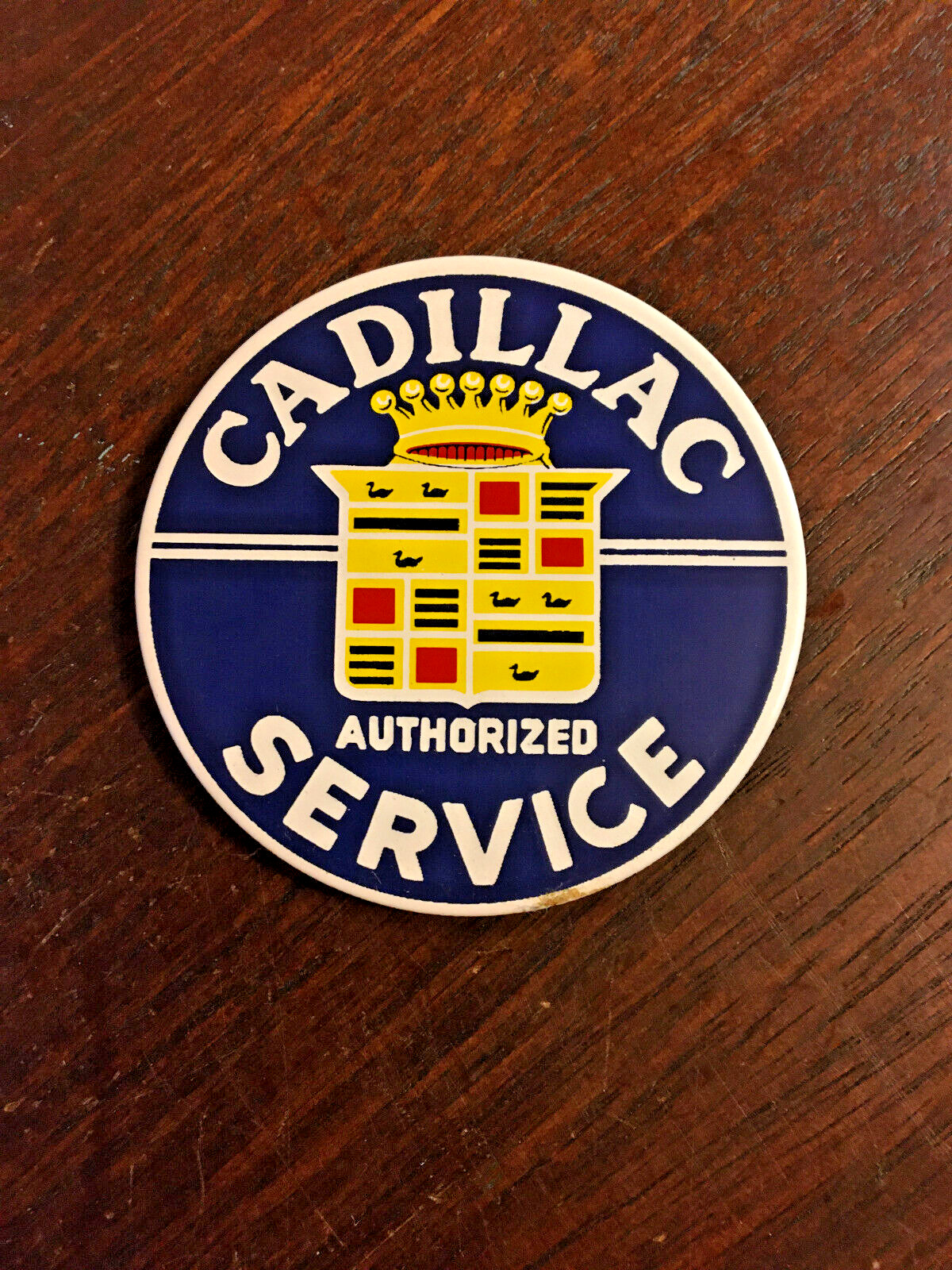 Cadillac Authorized Service Fridge Magnet, Round