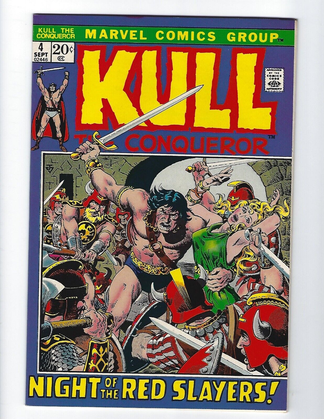 KULL THE CONQUEROR #4 - NM+ 9.6 - UNRESTORED - MARVEL 1973 - LOW $60 B.I.N. 