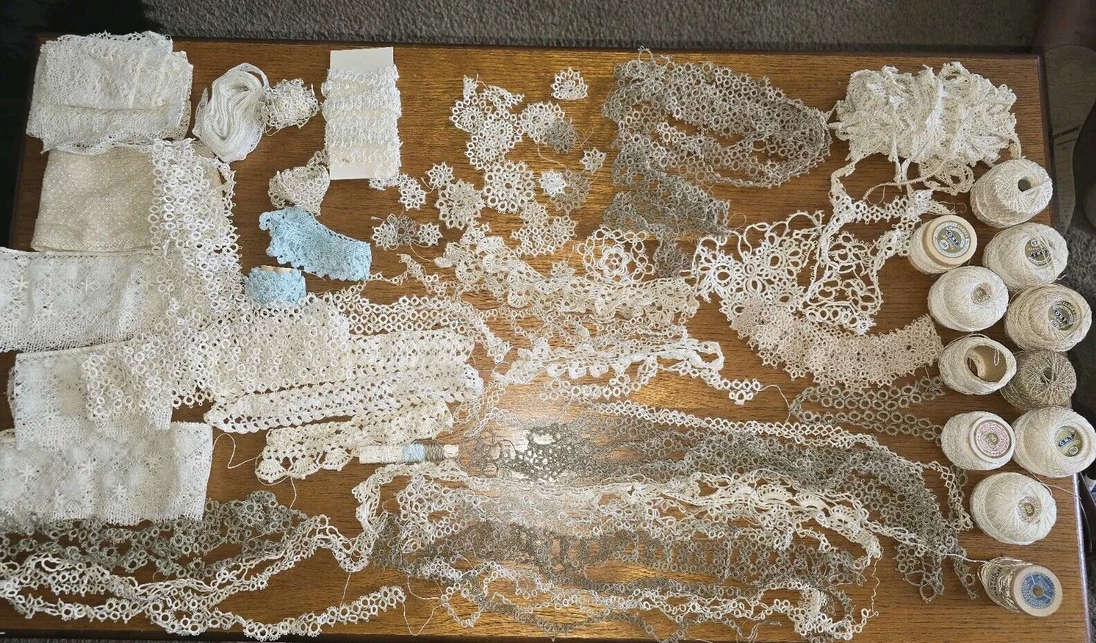 Vintage Crochet and Lace  Large lot  ( See Description)