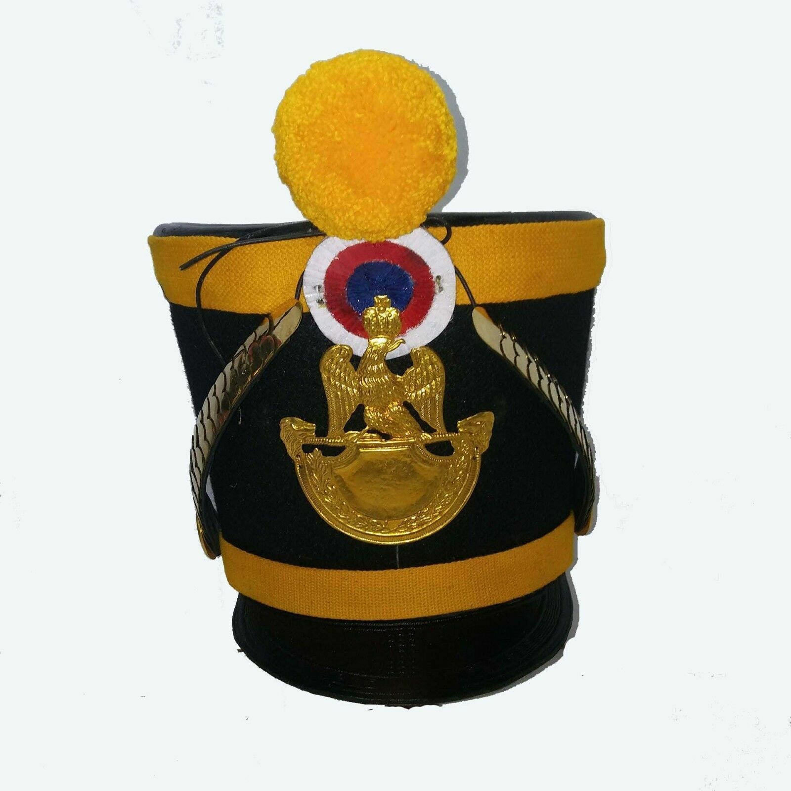 Best Quality Yellow French Napoleon Shako Helmet + Yellow Pompom