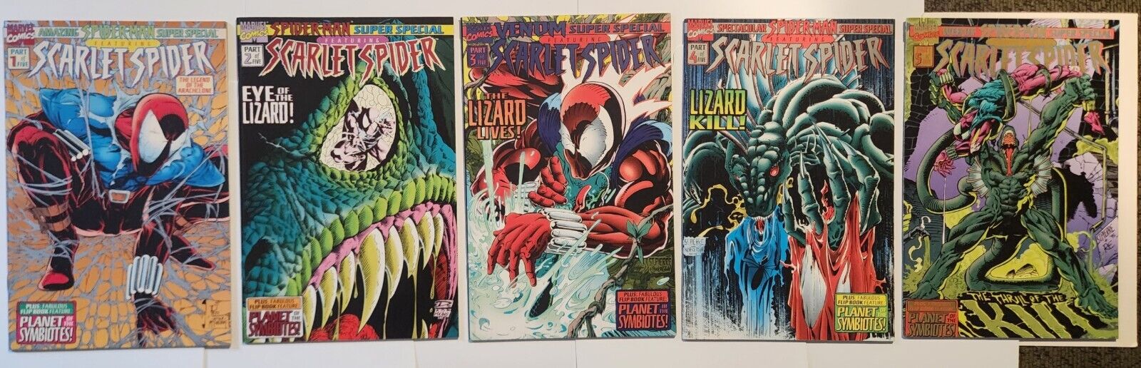 Spider-Man Planet of the Symbiotes Parts 1-5 Scarlet Spider Comic Lot