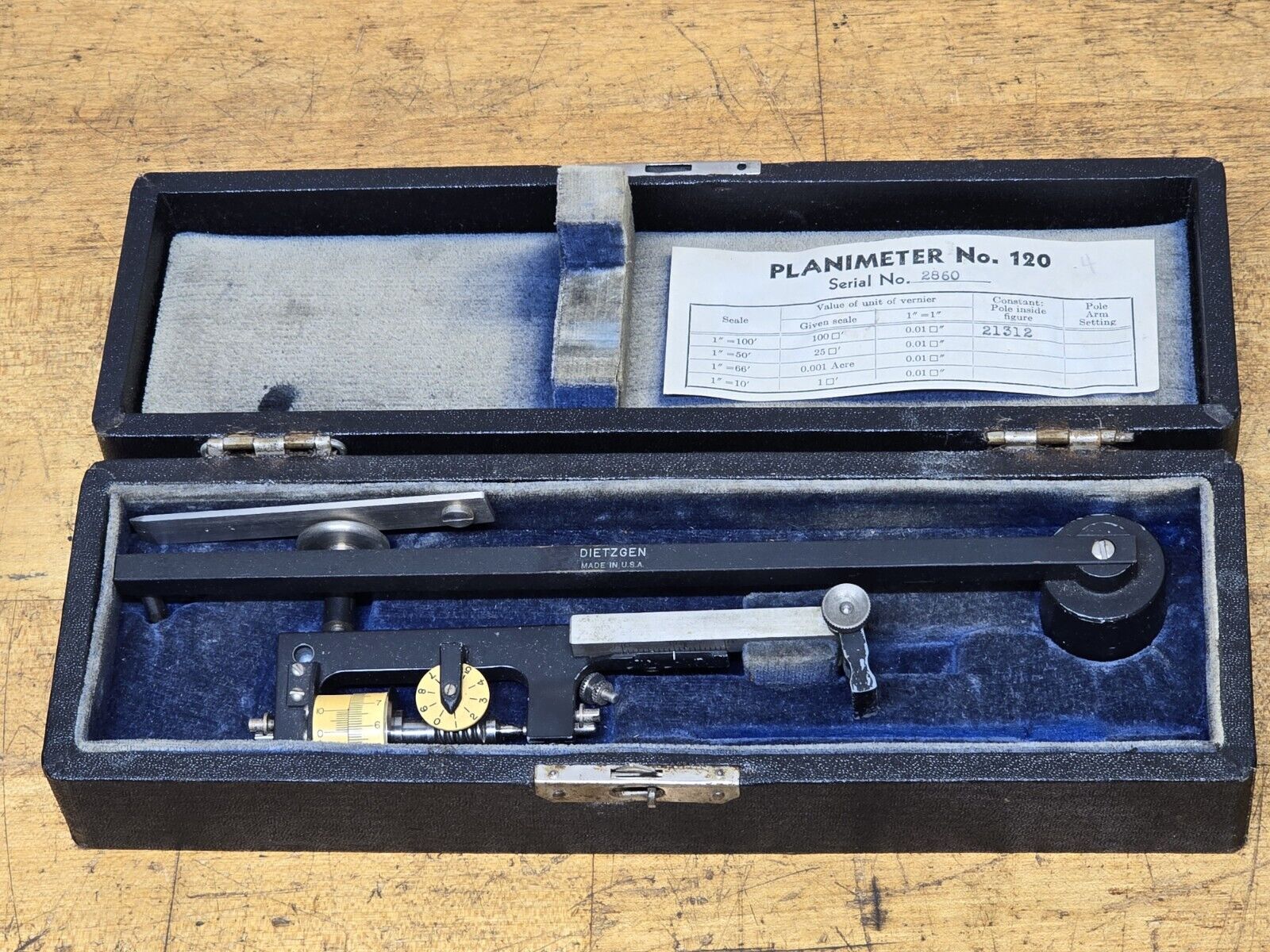Dietzgen Planimeter No. 120 Drafting Technical Drawing Tools Vintage  Made USA