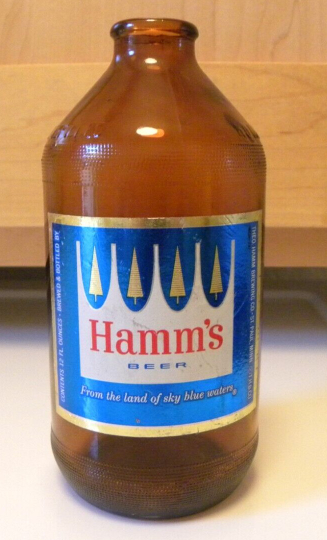 Vintage Hamm\'s Brewing Sky Blue Water St Paul Minn. Stubby Barrel, Beer Bottle