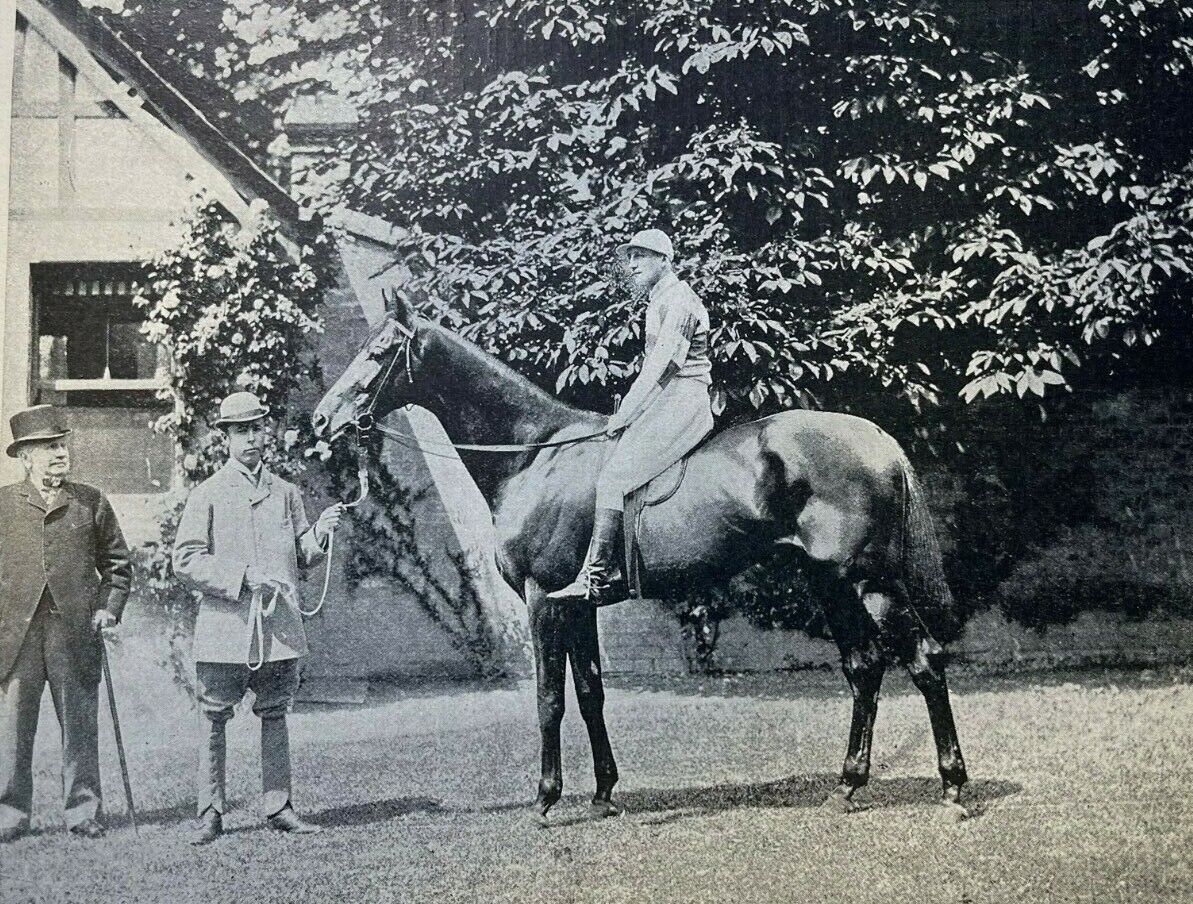 1894 Vintage Magazine Illustration Race Horse Ladas