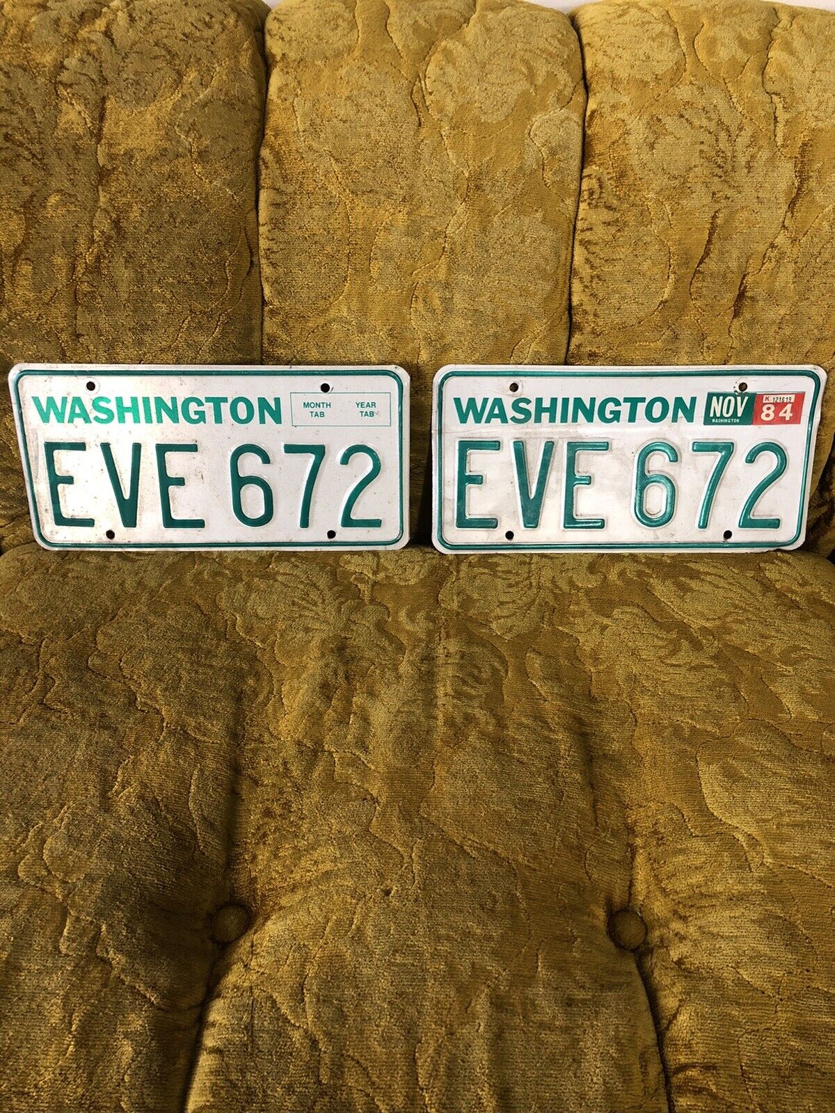 1984 Washington License Plate Pair \