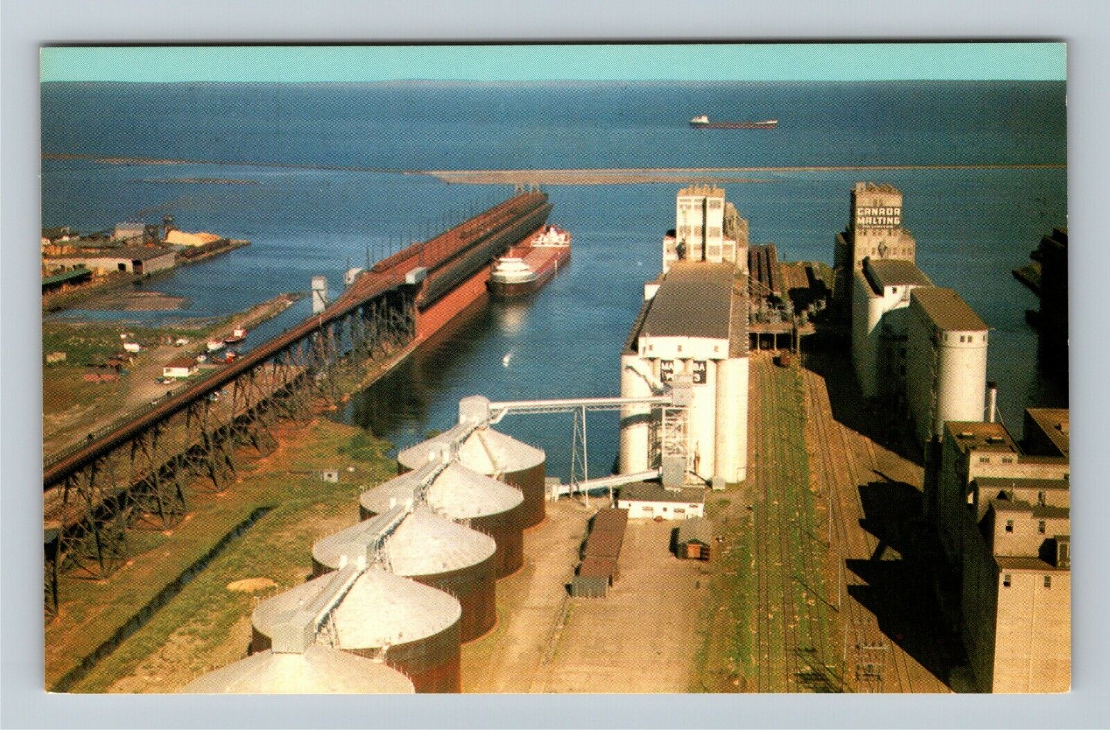 Ontario CA-Canada, Ore Dock & Elevators, Ships, Lakehead Vintage Postcard