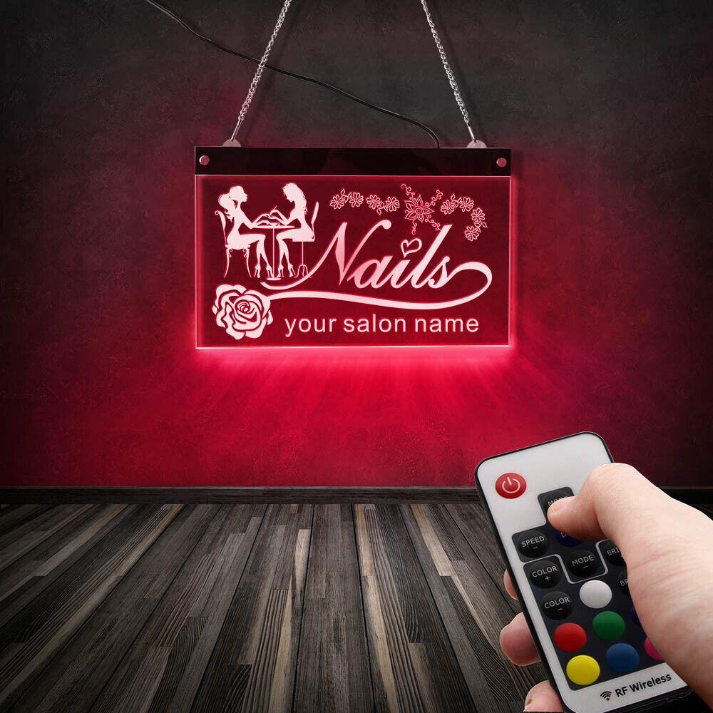 Personalised Beauty Salon Name Wall Hanging LED Neon Light Business Sign Artwork