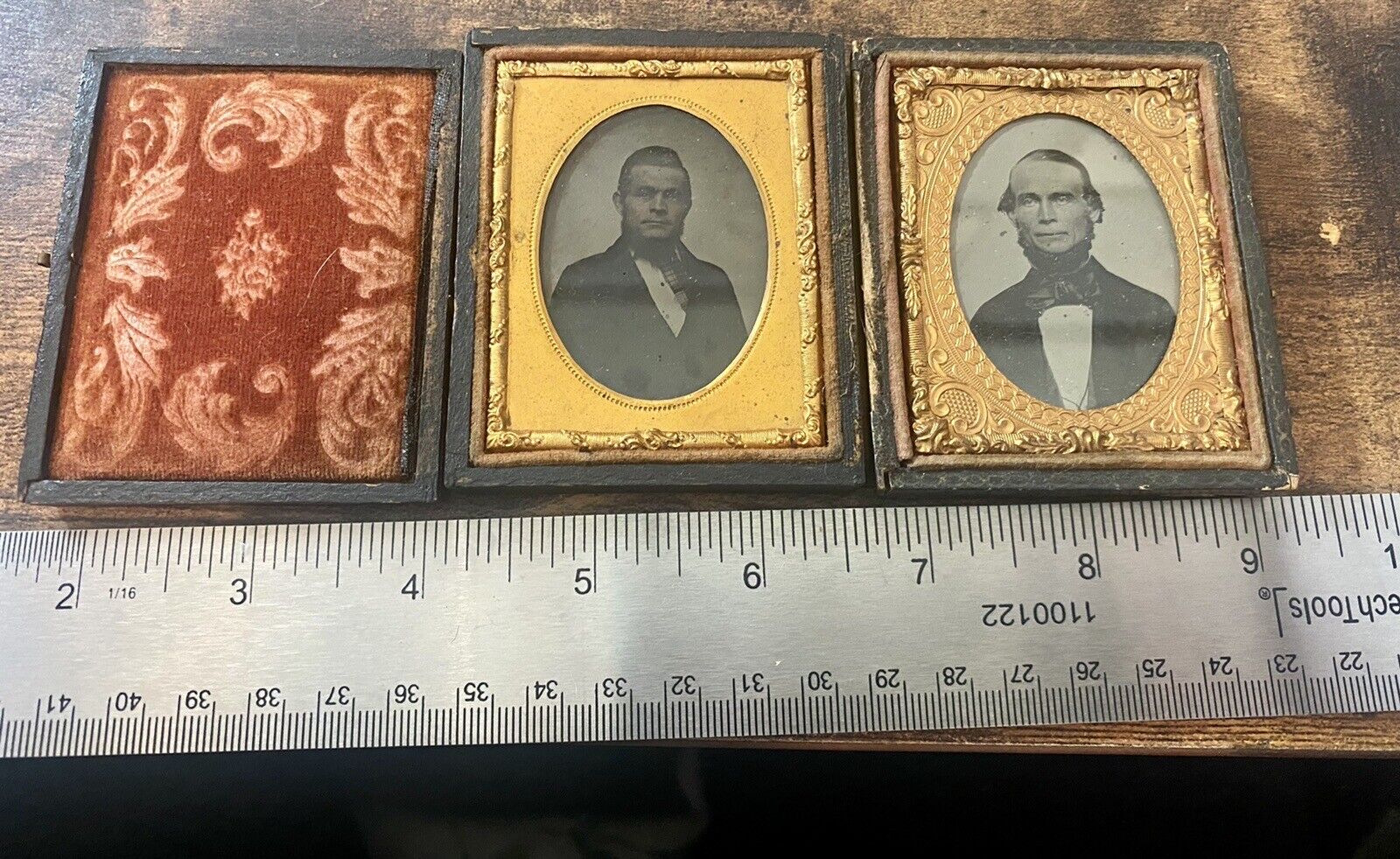 Two Antique  1/9th Plate Ambrotypes  Of Gentlemen.