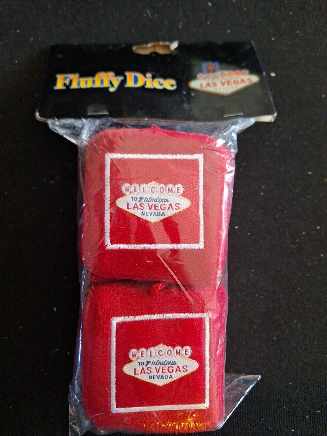 WELCOME TO FABULOUS LAS VEGAS BIG RED FLUFFY FUZZY DICE BRAND NEW