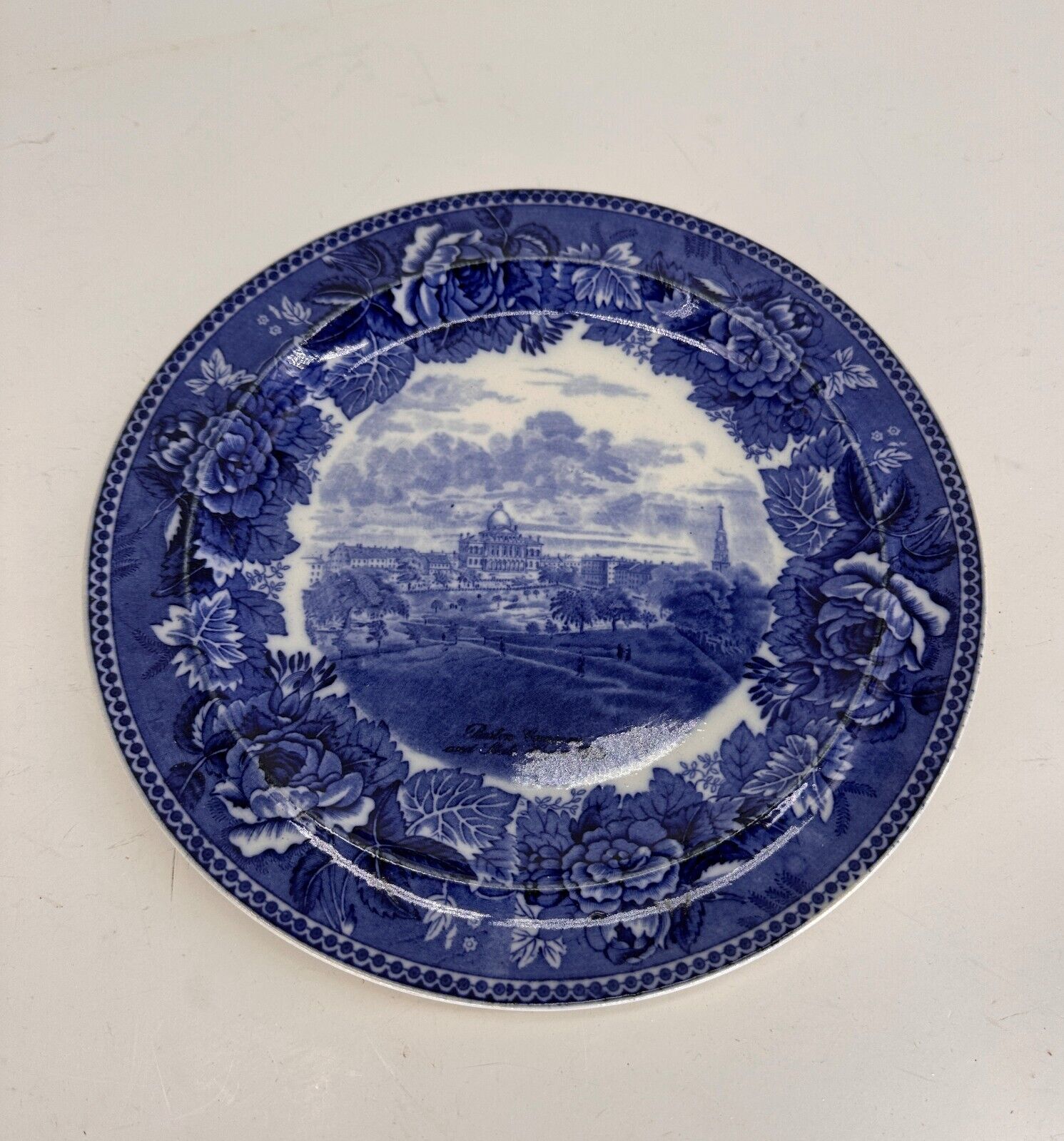 Wedgwood Historical Blue Plate The State House Boston 9 1/2 inch