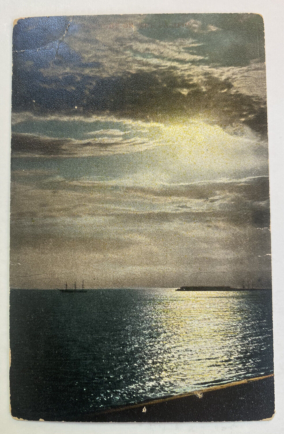 Vintage Postcard c1908 ~ Moonlight View on the Pacific Ocean ~ California CA