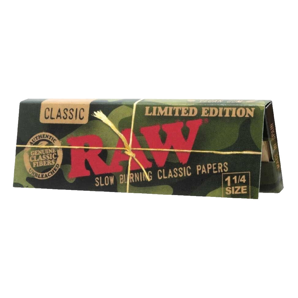 RAW CAMO LIMITED EDITION 1 1/4 SIZE ROLLING PAPERS  1 PACK - NATRUAL,UNREFINED