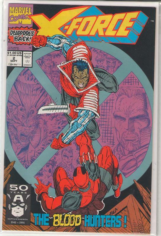 X-Force #2 Shatterstar Cable 2nd appearance of Deadpool Rob Liefeld 9.6