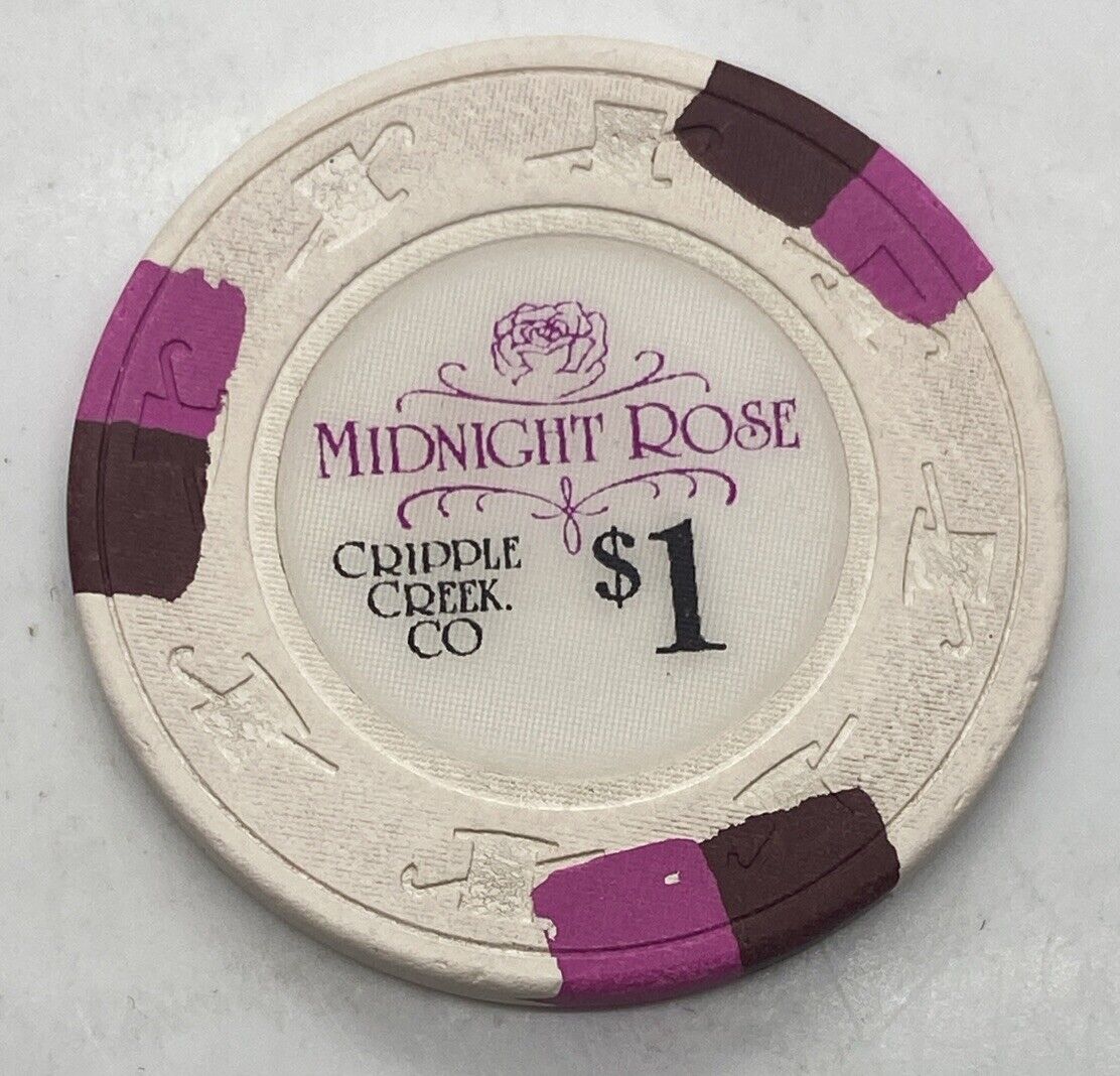 Midnight Rose Casino $1 Chip Cripple Creek CO Colorado H&C SCV 1992
