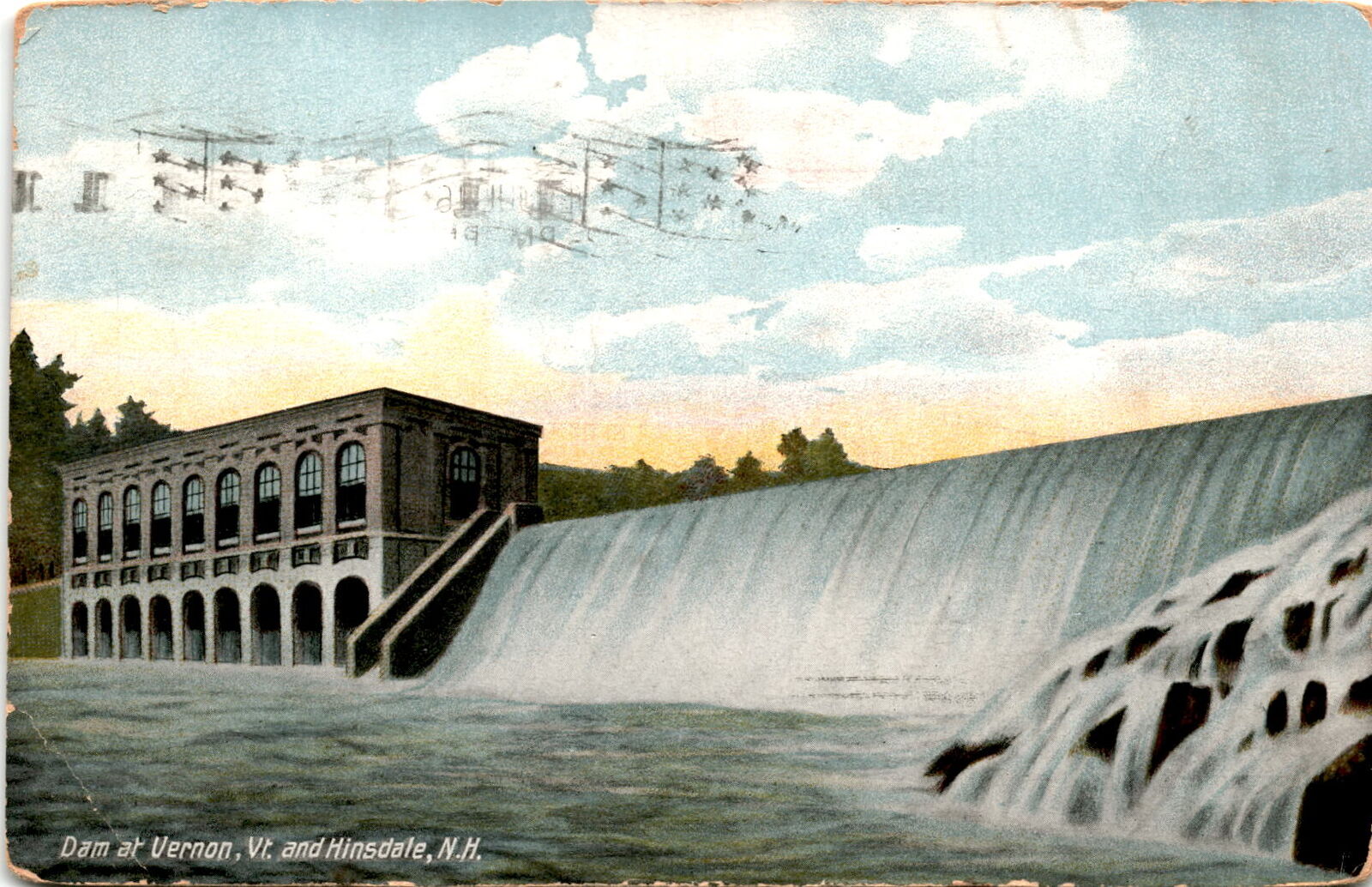 July 16, 1917, Vernon, Vermont, Hinsdale, New Hampshire, Mrs Postcard