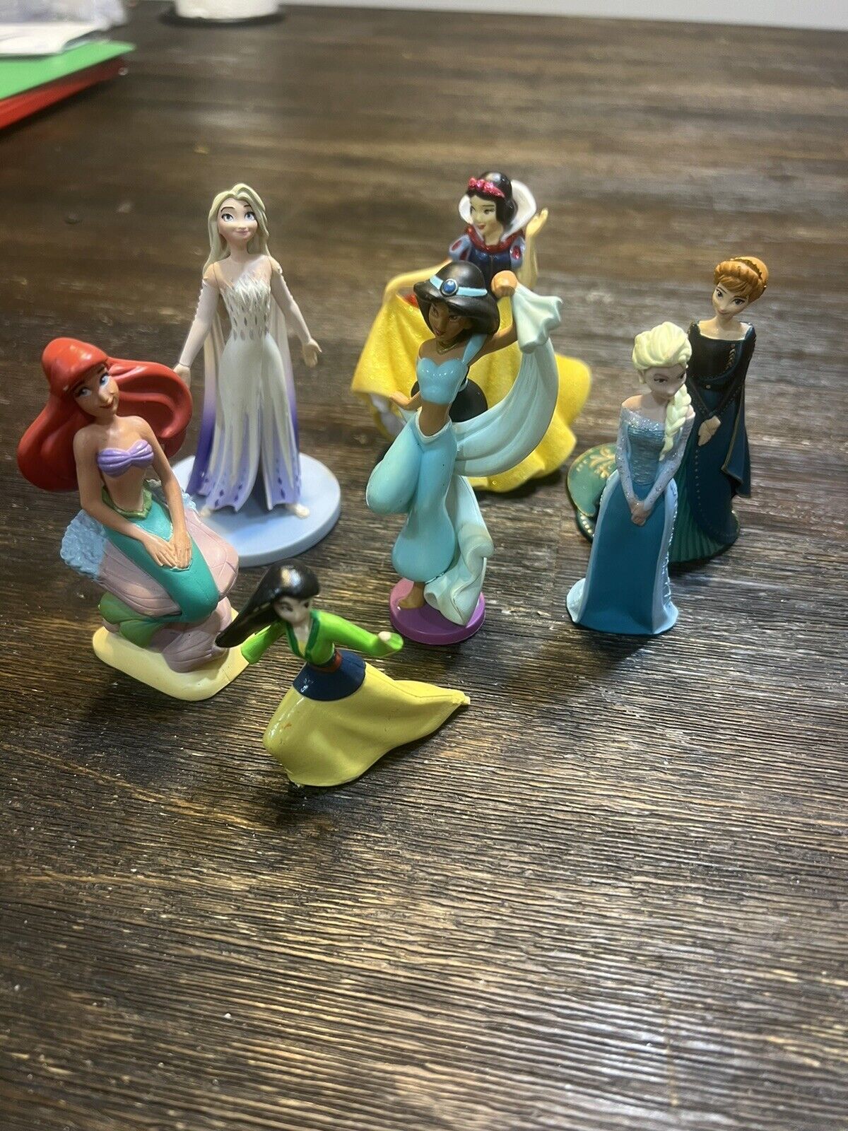 Lot of 7 Disney Princess Figures Snow White Belle Ariel Mulan Jasmine